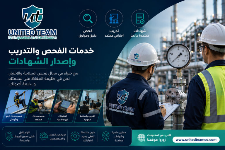 خدمات الفحص والتدريب وإصدار الشهادات… أساس الجودة والسلامة في المشاريع الحديثة